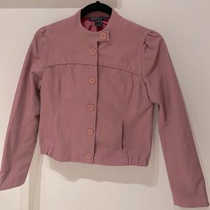Marc Jacobs dusky rose canvas jacket with ruched shoulder detail